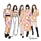 Peach Pink Ikat Digital Printed Fabric Material